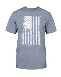 Distressed American Flag Unisex T shirt. Proceeds from our American flag shirts are donated to stop Veteran and First Responder suicide.